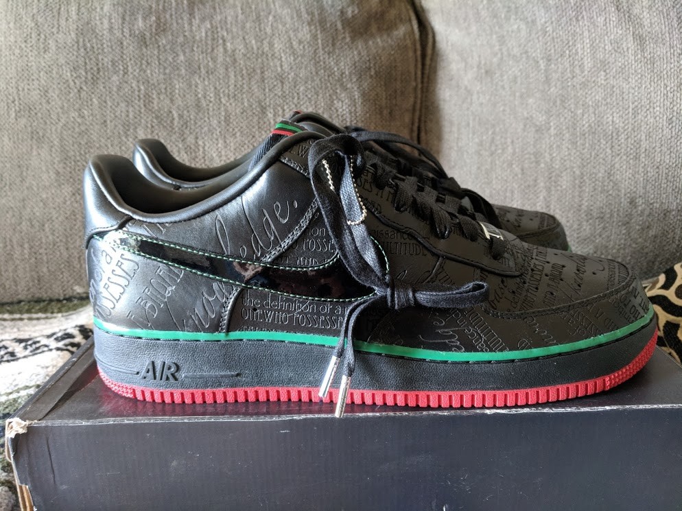 Mens Nike Air Force 1 Low Premium BHM 2010 X Bred Retro 318775-008 Black History Mens Nike Air Force 1 Low Premium BHM 2010 X Bred Retro 318775-008 Black History