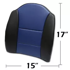 IGGEE 15"X17" S.LEATHER LUMBAR SUPPORT BACK CUSHION ALL PURPOSE BLACK/BLUE