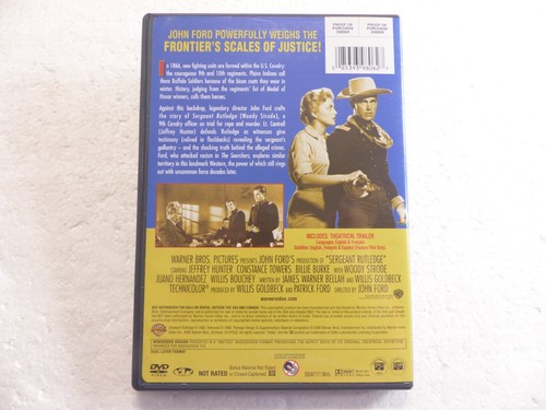 Sergeant Rutledge (DVD, 2006, 1-Disc) 1960 Crime Western Jeffrey Hunter RARE OOP - Picture 2 of 5