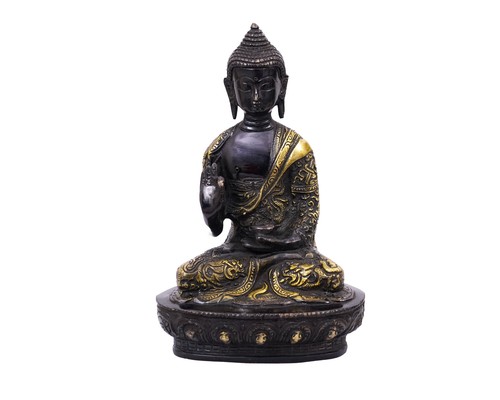 Herr segne Buddha Messing Statue für Garten, Puja, Prunkstück, Geschenke 5,5 x 8 x 3 Zoll - Bild 1 von 5