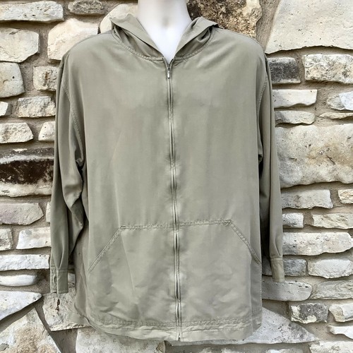 Chaqueta CRB Khakis Para Hombre Mediana Tostada Beige Bolsillos con Cremallera Capucha Ligera Sin Forro - Imagen 1 de 6