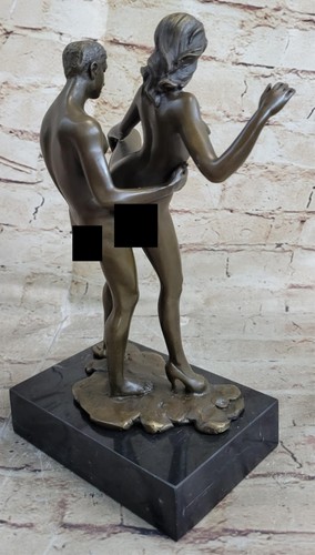 Escultura de bronce hombre y mujer pareja desnuda haciendo el amor figura fundida caliente decoración - Imagen 4 de 6