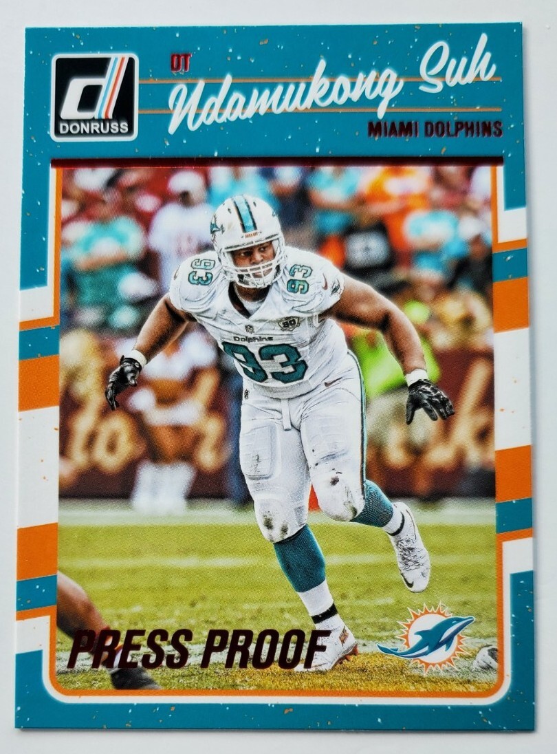 2016 Donruss Ndamukong Suh Miami Dolphins Red Press Proof #166
