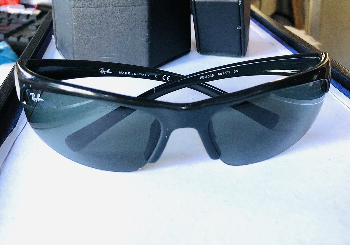 RAY BAN Rayban ITALY RB 4039 601/71 3N BLACK SUNGLASSES HALF RAY BAN Rayban ITALY RB 4039 601/71 3N BLACK SUNGLASSES HALF