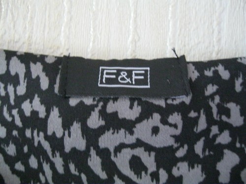 F&F SIZE 12 DRESS ANIMAL PRINT BODYCON MIDI WIGGLE BLACK GREY SMART OFFICE BOHO - Picture 5 of 12