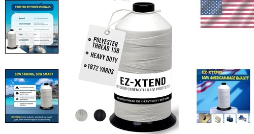 Waterproof Bonded Polyester Thread for Upholstery & Outdoor Fabrics - 8 oz - Picture 2 of 8