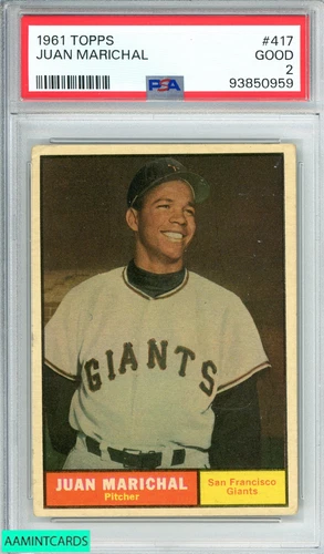 1961 TOPPS JUAN MARICHAL #417 S F GIANTS RC PSA 2 GOOD