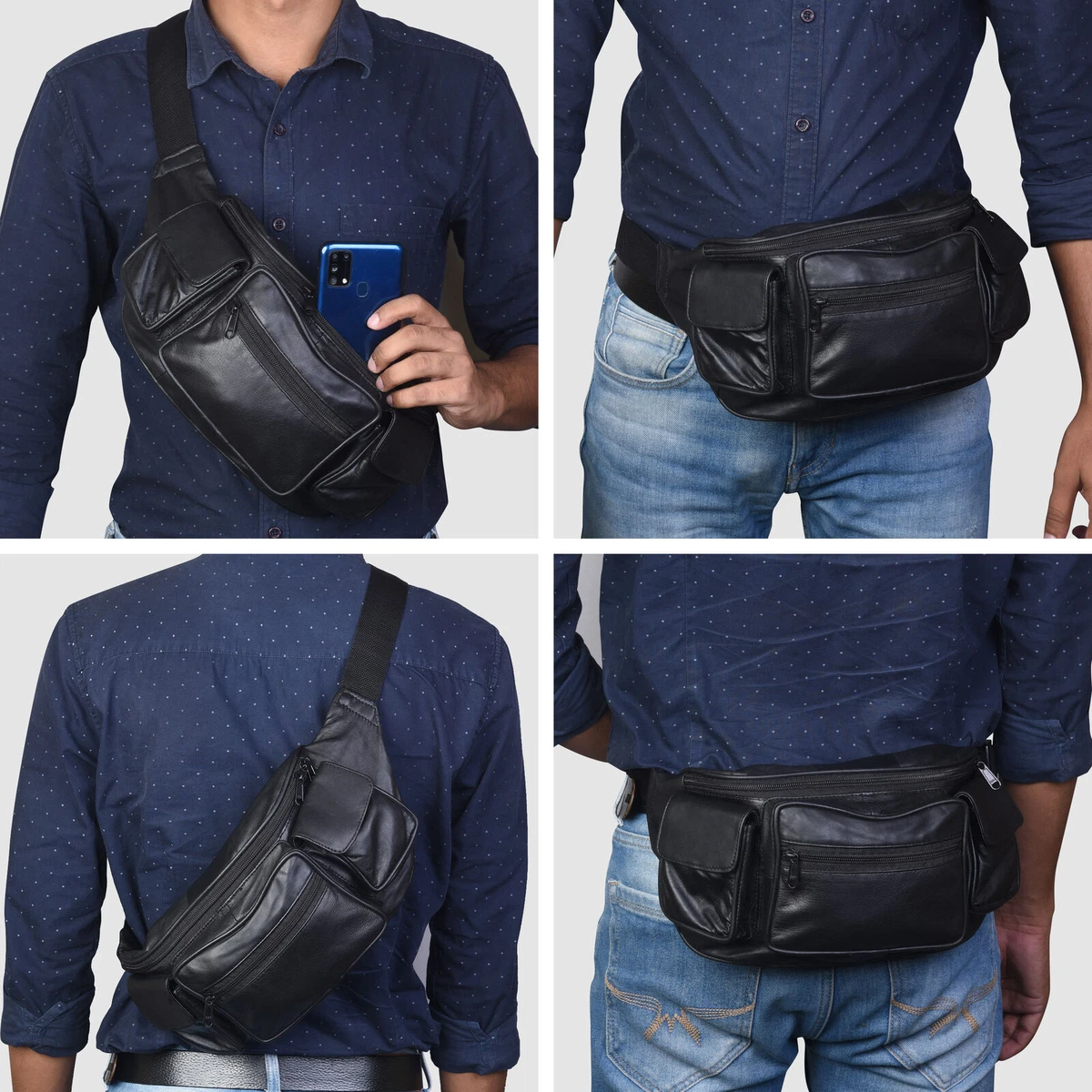 Comprar Bolso retro para la pierna para hombre, riñonera, bolso para montar