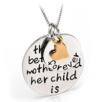 Yfn Sterling Silver Mother Child Love Family Message Engraved Jewelry Heart Pend Yfn Sterling Silver Mother Child Love Family Message Engraved Jewelry Heart Pend