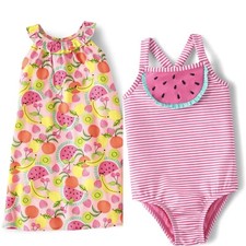 Gymboree Girl 2T Splish Splash Watermelon Swimsuit Cover Up Set NWT Fruit