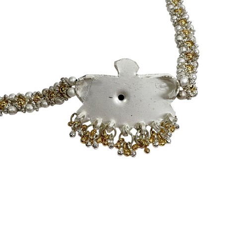 Silver & Gold Tone Black Seed Bead Mangalsutra Rhinestone Necklaces Indian Bride - Foto 12 di 19