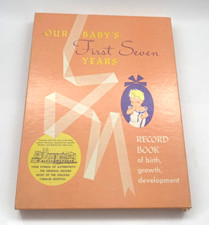 Vintage Baby's First Seven Years Record Book Yellow - NOS In Box