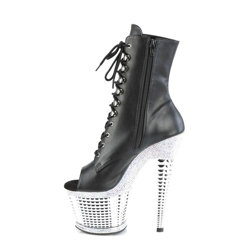 SPECTATOR-1021RS Textured Platform Peep Toe Ankle Boot with Side Zip - Bild 3 von 5