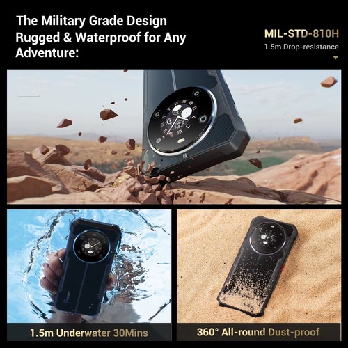 Fossibot F109 5G Rugged Smartphone Rear Display 10600mAh NFC Face ID Android 14 - Picture 4 of 15