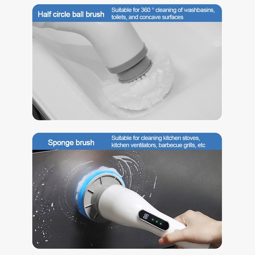 9 in 1 Electric Scrubbing Brush 9 Replacement Electric Spin Scrubber - Photo 6/14