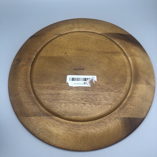 Nambe Skye Collection Acacia Wood Charger Plate Elegant Design 12.5" Brown - Picture 2 of 9