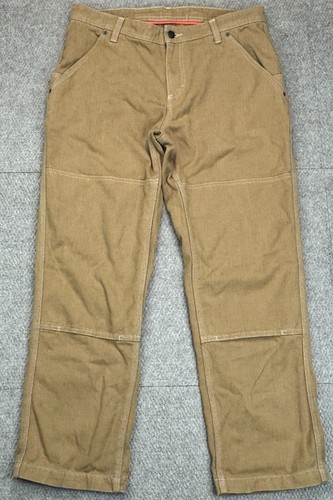 Pantaloni donna Patagonia vintage Iron Forge indossati doppio ginocchio tela taglia 14