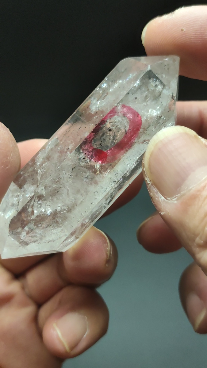 52g Natural Skeletal Crystal Quartz Double Terminating Mobile