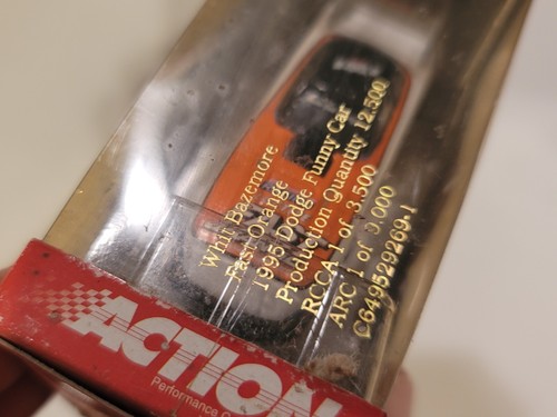 Action RCCA WHIT BAZEMORE Fast Orange 1995 Dodge NHRA 1/64 Funny Car never open