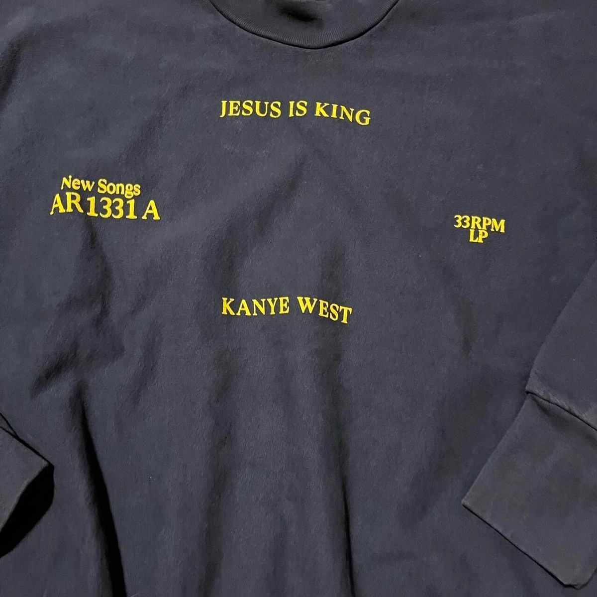 kanye west Jesus is King スウェット Yeezy “Jesus is King” Kanye West Crewneck Black Cotton