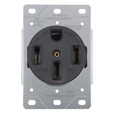 3 Pole, 4 Wire 125/250V  NEMA 14-50R Receptacle 50 Amp Flush Mounting Outlet