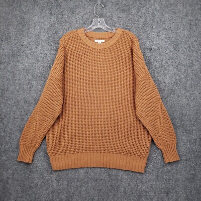 American Eagle Sweater Womens S Small Brown Waffle Knit Long Sleeve  Oversized