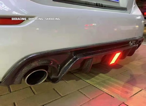 Real Carbon Fiber W/LED Rear Bumper Diffuser Lip Spoiler For Infiniti Q50 14-17 - Picture 14 of 23