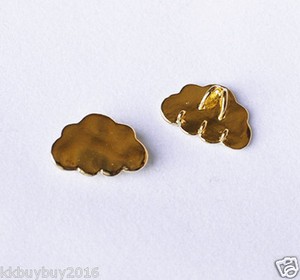 Authentic 10 pcs Cloud Pendant Charm Connector Gold Plated AC041