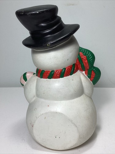 Vintage 10” Hand Made Painted Ceramic Snowman - 1979 Christmas, Holiday - Picture 3 of 8