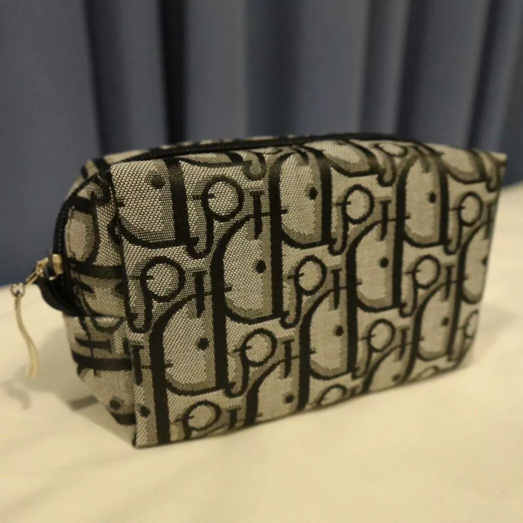 Pochette Christian Dior Trotter imprimé intégral gris noir du Japon NEUVE