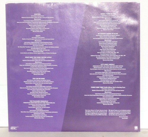 JANET JACKSON Control LP Orig 1986 Plays Well A&M SP3905 Jimmy Jam Terry Lewis - Picture 4 of 4