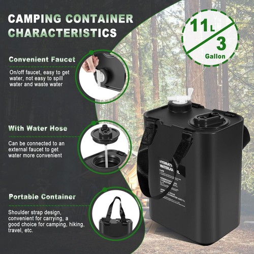 GO 11L BPA Free, Food Grade Hydration Water Storage Container Jug for Camping - Picture 4 of 11