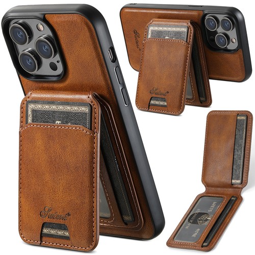 For iPhone 16e 16 15 14 13 12 Case Removeable Magnet Wallet Leather 2in1 Cover - Picture 25 of 64