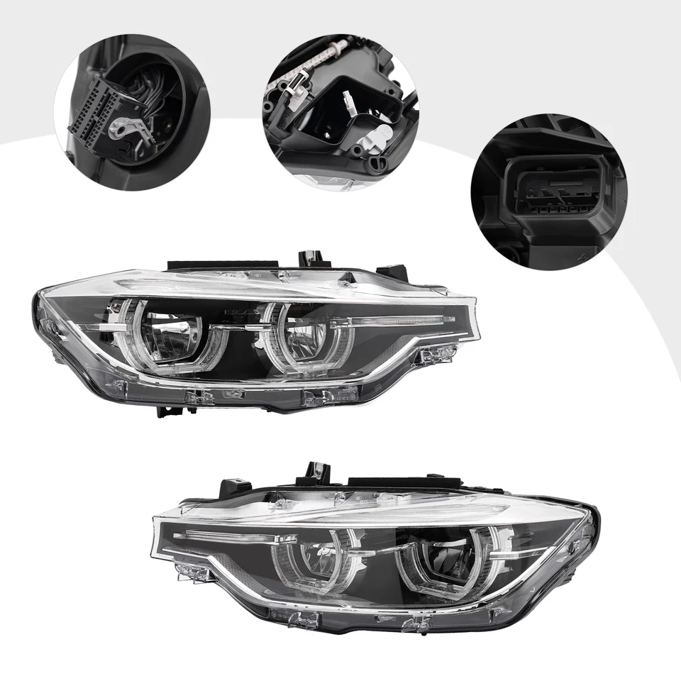 For 2016-2019 BMW 3 Series F30 F31 LED Headlights Headlamps LH & RH Non-AFS Pair Foto 2 de 4