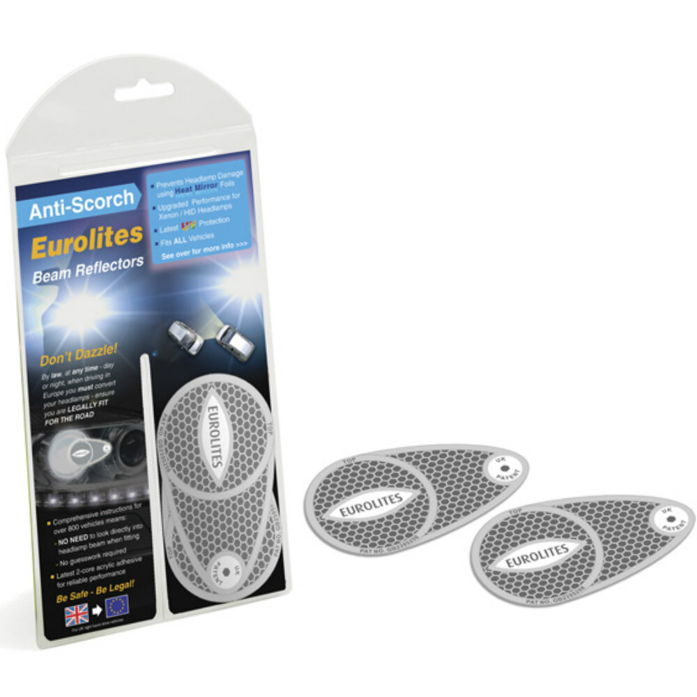 Eurolites Headlamp Beam Reflectors Adaptors Anti Scorch Left Hand Drive Vehicle