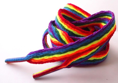 Rainbow Laces Gay Pride Multi Coloured Flat 10mm Shoes Trainers Shoelaces LGBTQ - Picture 71 of 72
