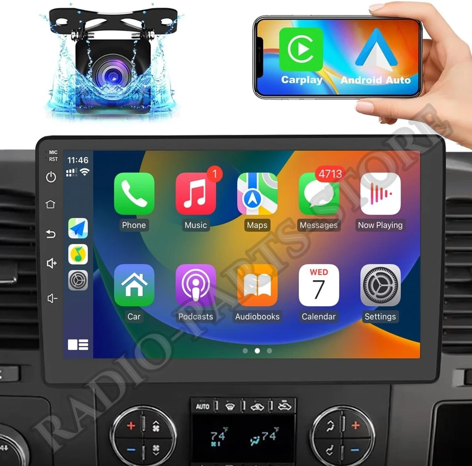 10.1"For Chevrolet Tahoe 2007-2014 Carplay Android 13 Car Stereo Radio GPS - Imagem 4 de 4