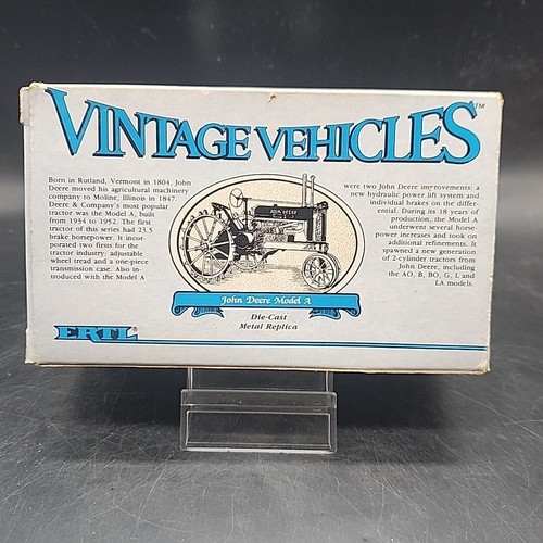 1989 ERTL JOHN DEERE MODEL A Tractor Vintage Vehicles 1/43 Die Cast NIB - Picture 6 of 12