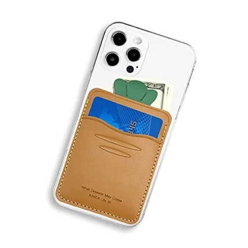 Cell Phone Wallet,Orange Leather Carrot, Secure Card Holder for iPhone, - 第 1/8 張圖片