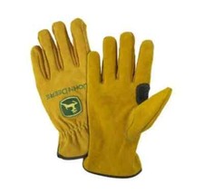 3 Pairs John Deere Licensed Men's Split Cowhide Driver Gloves Medium JD00004