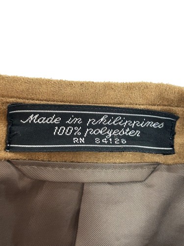 Jeffrey Banks Men’s Blazer Brown 42 R Vintage Polyester Suede Feel Sport Jacket - Picture 7 of 15