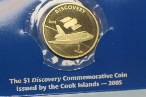 2005 4- Space Shuttle Discovery Cook Islands 1 One Dollar Bronze Münze PP wie - Bild 18 von 24