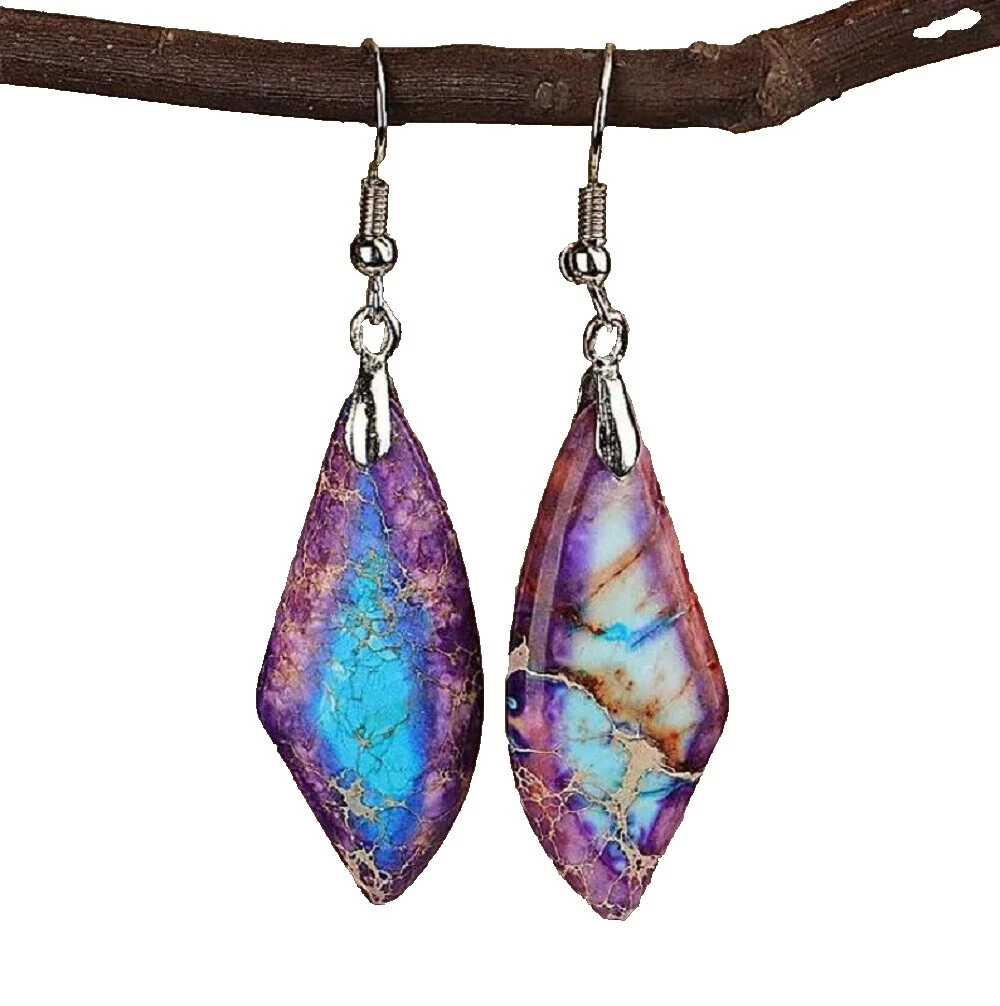 Jasper Cobre Brincos Artesanais