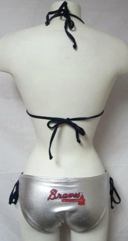 Atlanta Braves Women's Size Medium Metallic Bikini Swimsuit Bathing Suit C1 6158 - Image 3 of 3