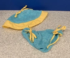 Cabbage Patch Kids Blue & Yellow Terrycloth Swimsuit Bottoms & Matching Hat (1)