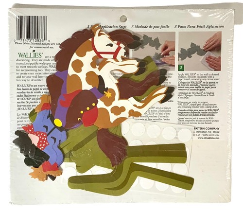 3-Wallies Wallpaper Cutouts Pre-Pasted Rodeo Cowboy Cactus Western Country, New - Picture 2 of 2