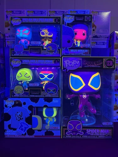 Funko Pop Spider-Man Across The Spider-Verse Black Light Lot