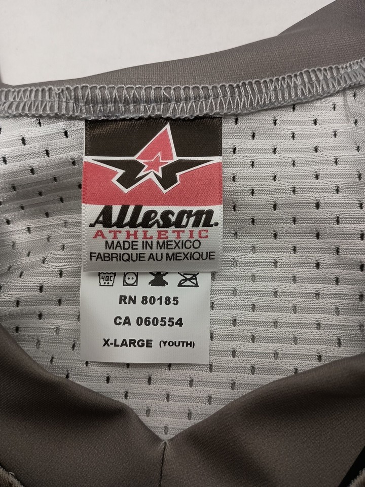 New Alleson Athletic Youth Size XL Grey Mesh Raiders 42 Football