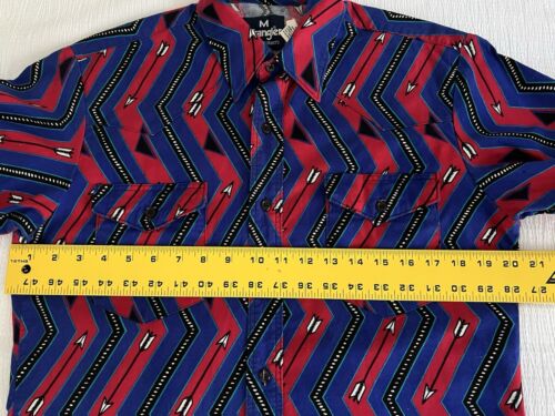 Camicia western VINTAGE Wrangler Brushpopper uomo MEDIA made in USA coda lunga usata in ottime condizioni - Foto 5 di 13