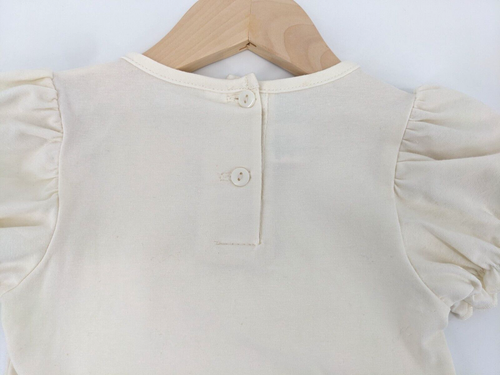 NWT Ricrac & Ruffles Puff Short Sleeve Ruffle Ivory Top T-Shirt Girl Size 4T - Picture 3 of 9